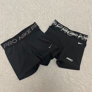 Women's Nike Pro 3" Biker Shorts Bundle Black Size Small